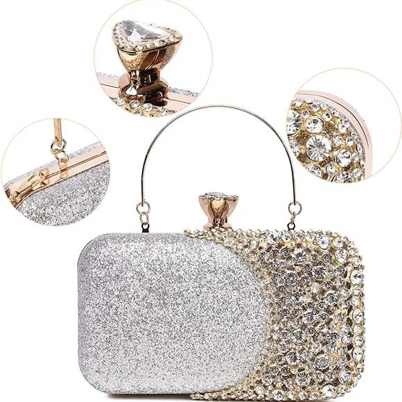 NEW Sparkling Bling Swarovski Crystal Rhinestone & Glitter Clutch Purse … - Picture 7 of 17